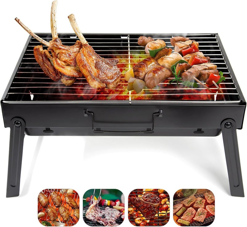 AGM شواية فحم قابلة للطي محمولة، طاولة شواء خارجية من الفولاذ المقاوم للصدأ، مدخن للشواء BBQ للطهي في الهواء الطلق، التخييم، النزهات، الشاطئ (M1) - Image 1